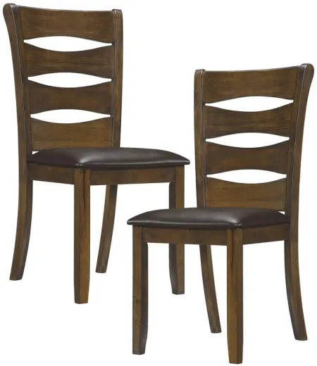 Coring Dining Room Side Chair, Set of 2 in Brown by Homelegance