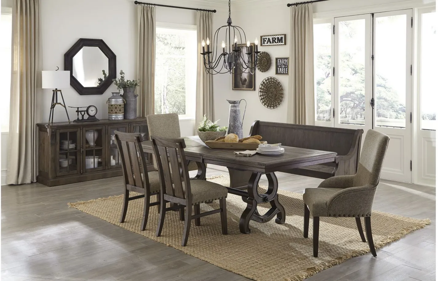 Baldwyn Dining Room Bench in Brown by Homelegance