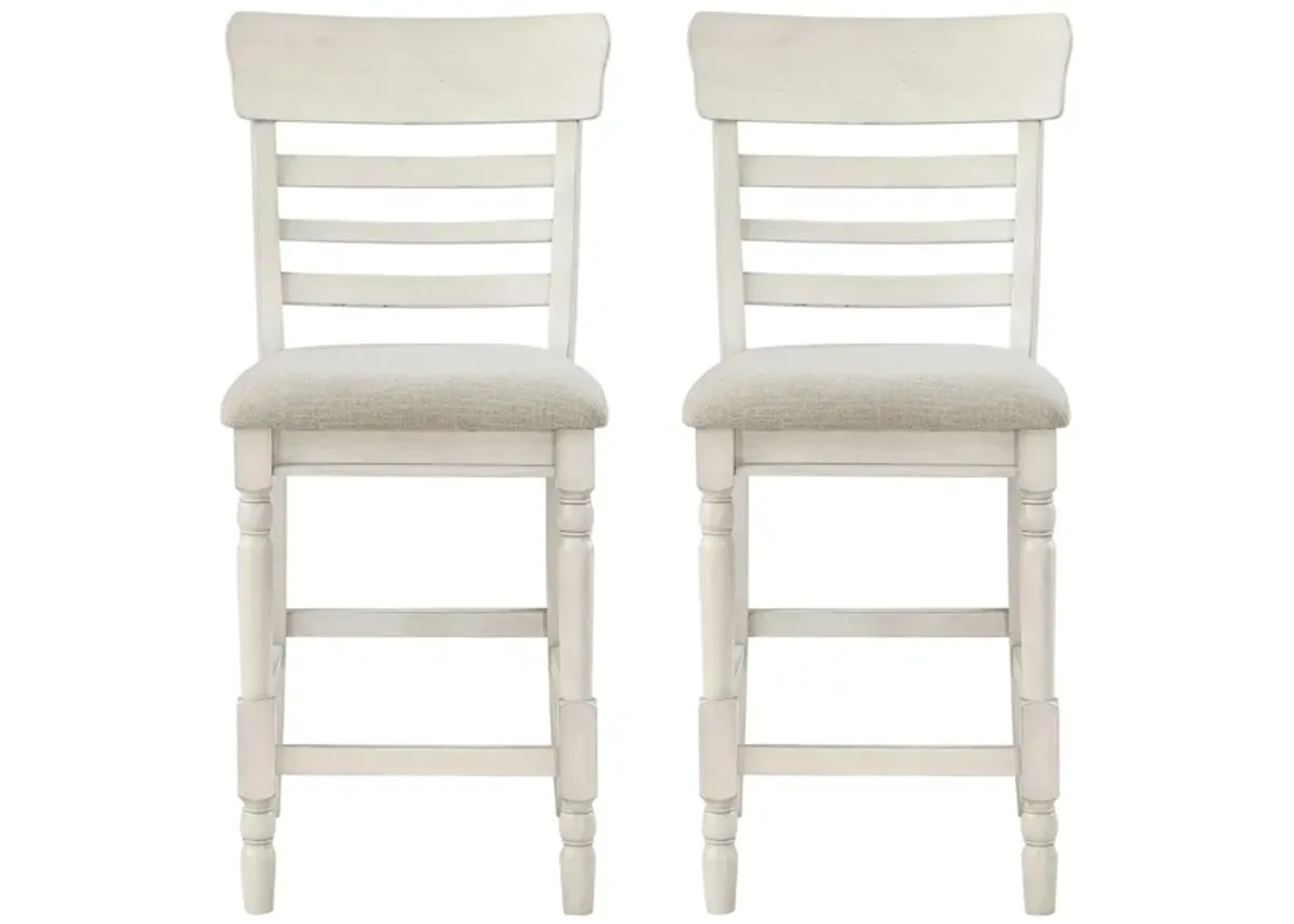 Bossa Nova Counter Height Chair- Set of 2 in Antique White by Homelegance