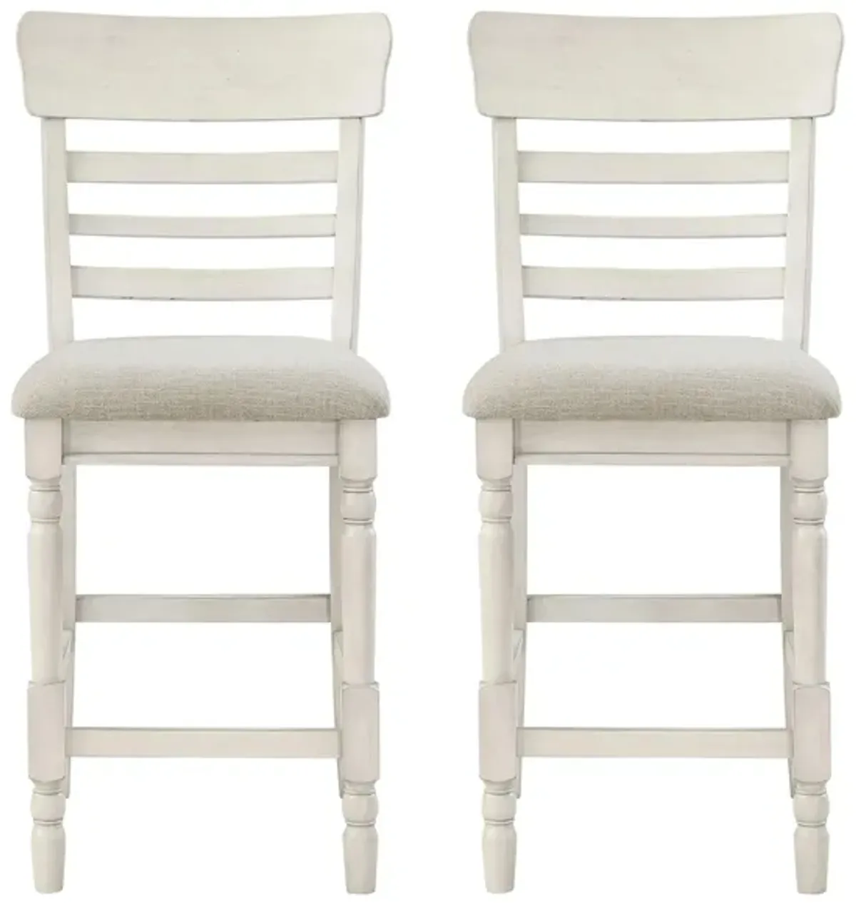 Bossa Nova Counter Height Chair- Set of 2 in Antique White by Homelegance