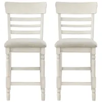 Bossa Nova Counter Height Chair- Set of 2 in Antique White by Homelegance