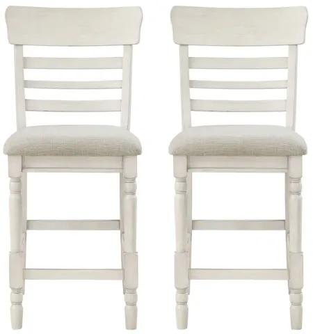 Bossa Nova Counter Height Chair- Set of 2 in Antique White by Homelegance