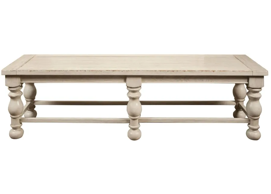 Aberdeen Bench in Weathered Worn White by Riverside Furniture