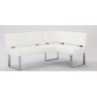 Linden Corner Dining Bench in Chrome by Chintaly Imports