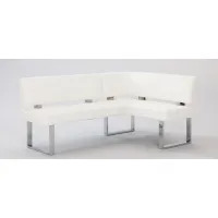 Linden Corner Dining Bench in Chrome by Chintaly Imports