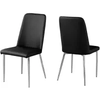 Monarch Cushioned Dining Chair- Set of 2 in Black by Monarch Specialties