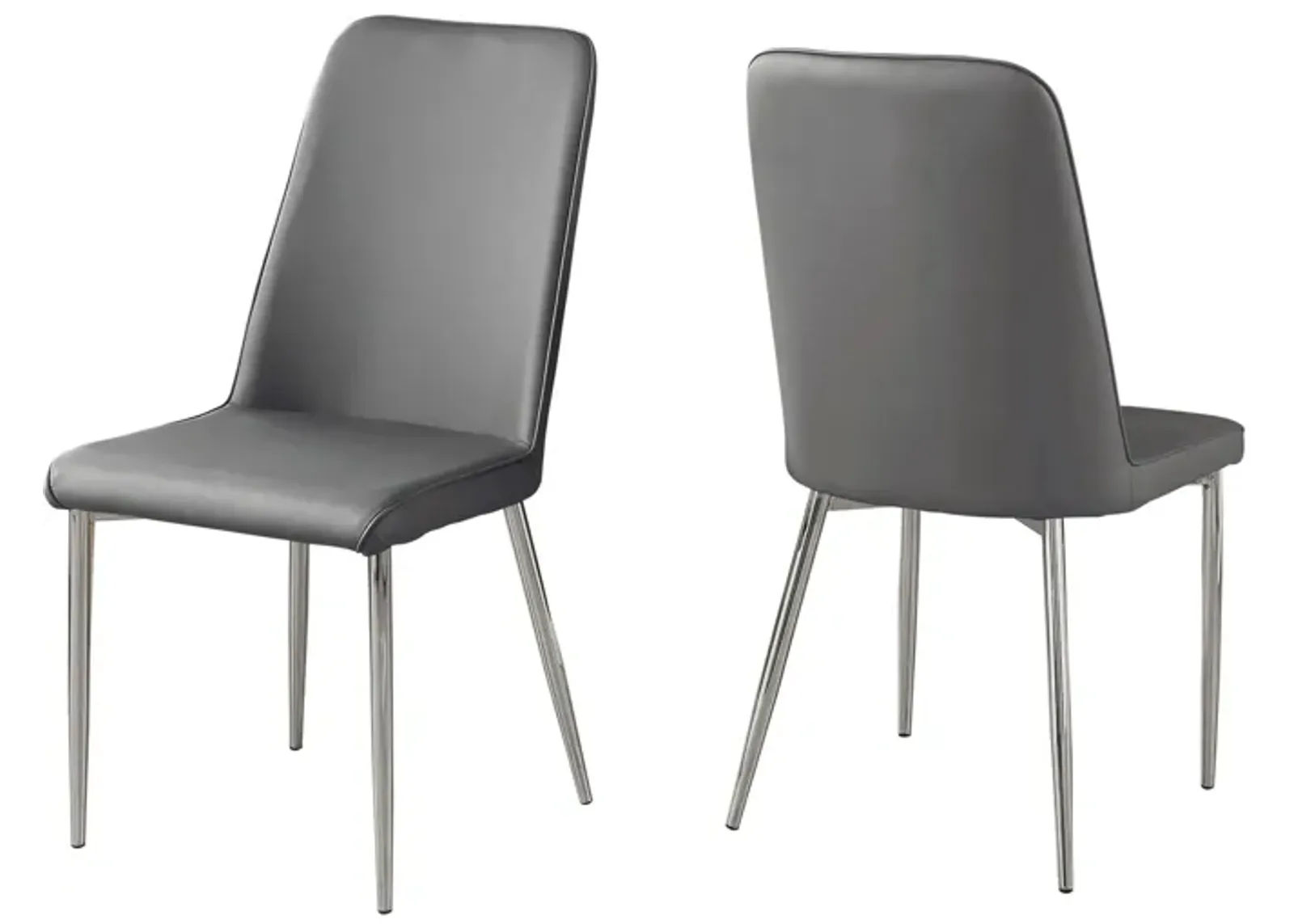 Monarch Cushioned Dining Chair- Set of 2 in Grey by Monarch Specialties