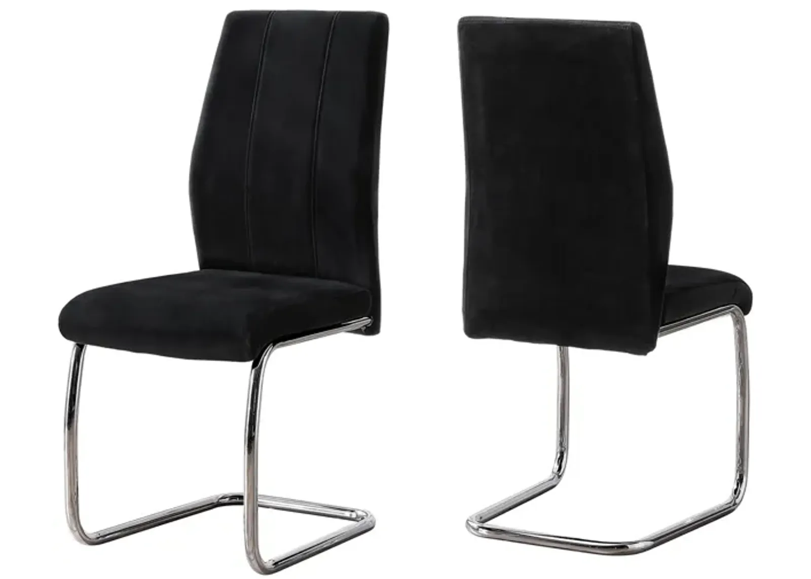 Monarch Velvet Dining Chair- Set of 2 in Black by Monarch Specialties