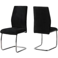 Monarch Velvet Dining Chair- Set of 2 in Black by Monarch Specialties