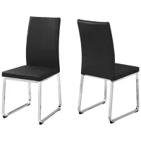 Monarch Chrome Dining Chair- Set of 2 in Black by Monarch Specialties