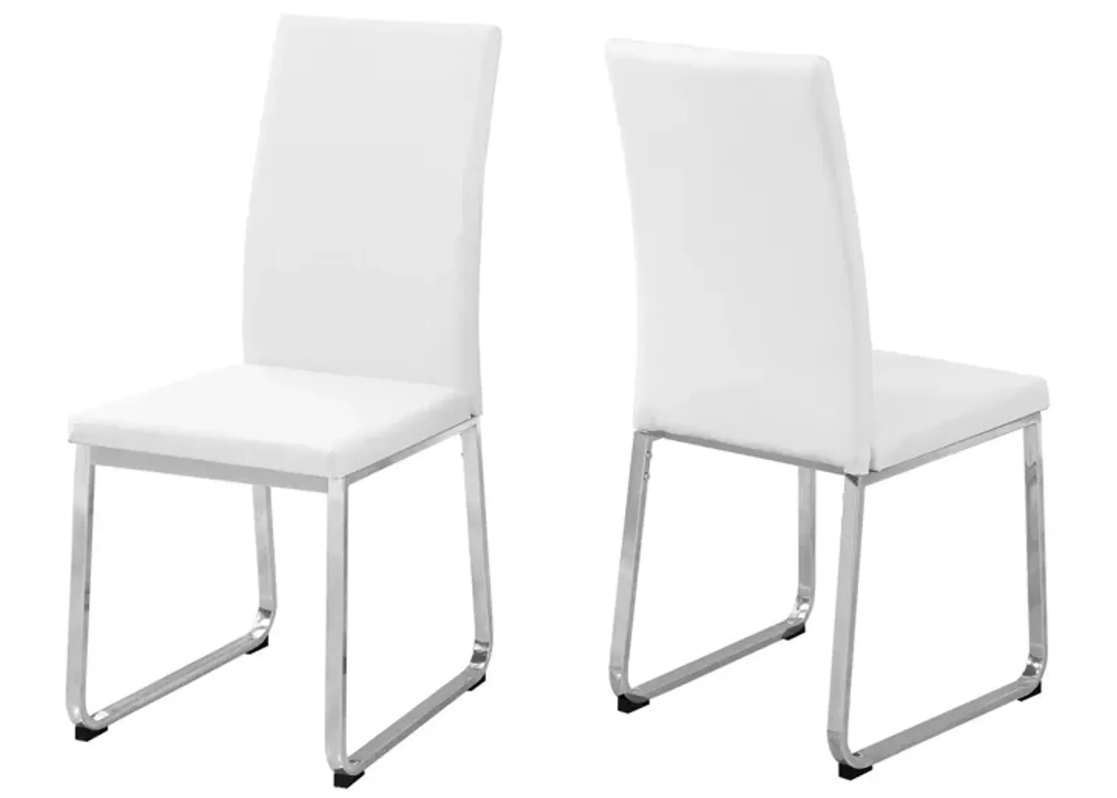 Monarch Chrome Dining Chair- Set of 2 in White by Monarch Specialties