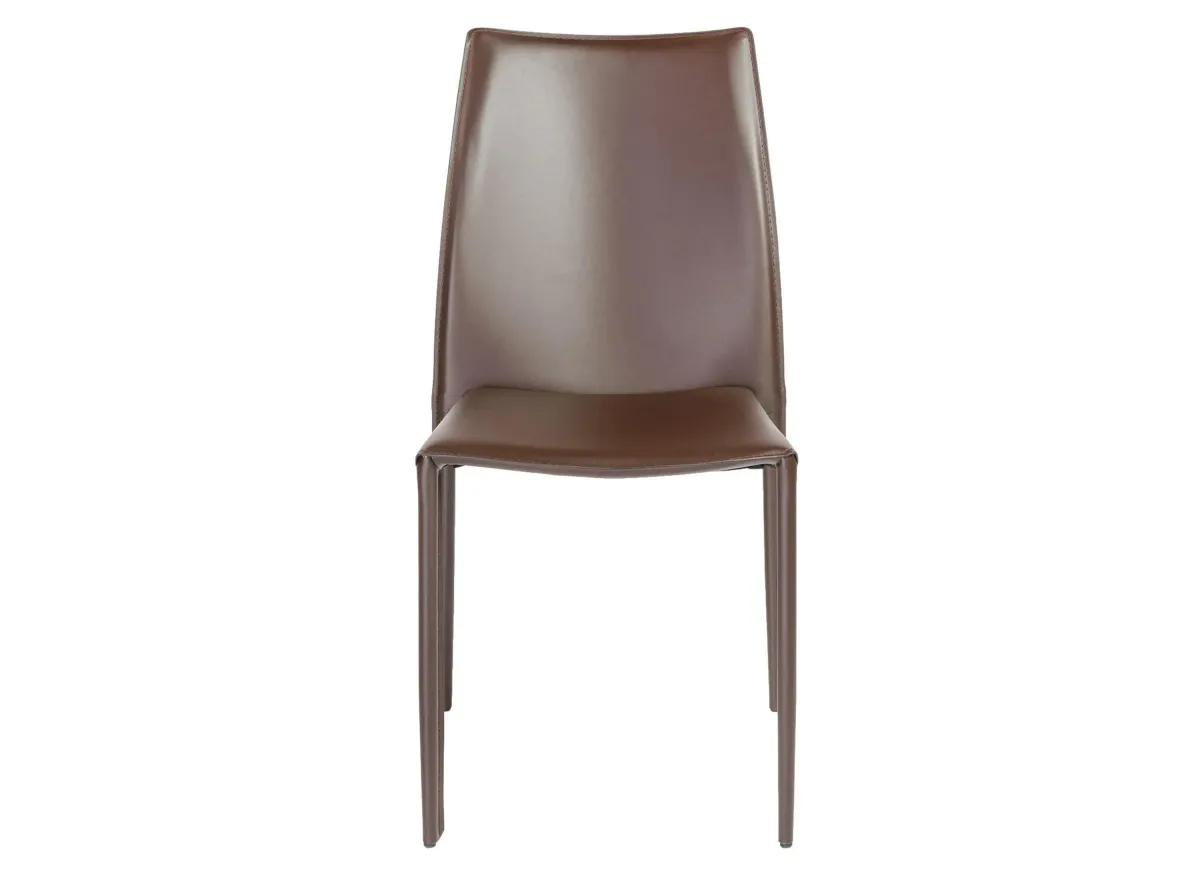 Dalia Stacking Side Chair -Set of 2 in Brown by EuroStyle