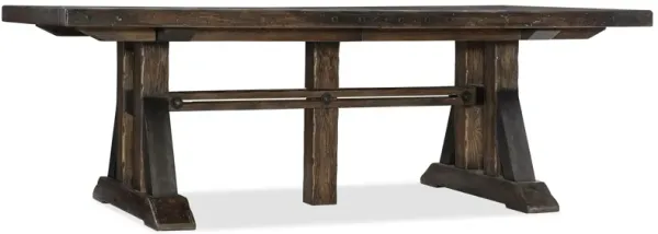Roslyn County Rectangular Trestle Dining Table with Two Leaves