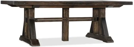 Roslyn County Rectangular Trestle Dining Table with Two Leaves in Dark Walnut by Hooker Furniture