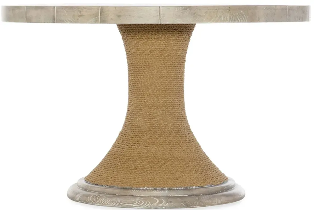 Amani 48in Round Pedestal Dining Table in Buff Almond by Hooker Furniture