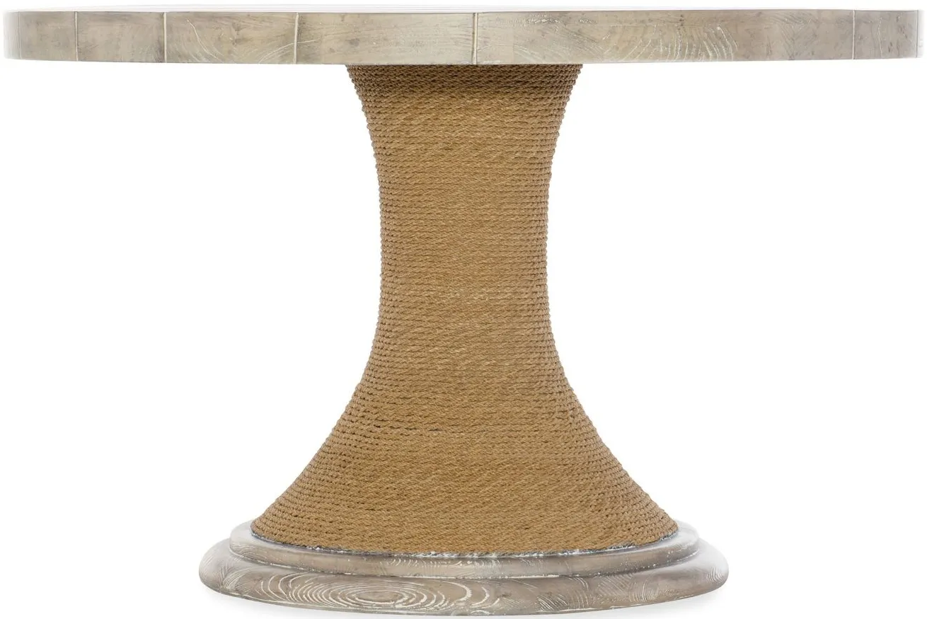 Amani 48in Round Pedestal Dining Table in Buff Almond by Hooker Furniture