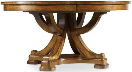 Tynecastle Round Pedestal Dining Table with Leaf in Chestnut by Hooker Furniture
