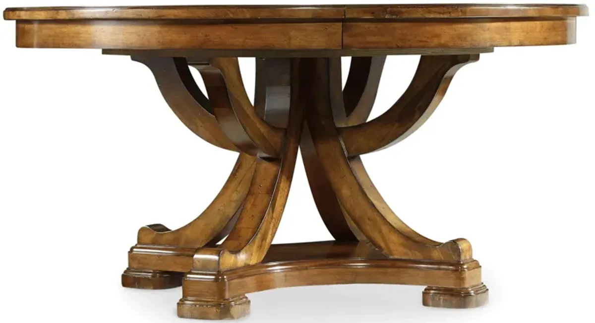 Tynecastle Round Pedestal Dining Table with Leaf in Chestnut by Hooker Furniture