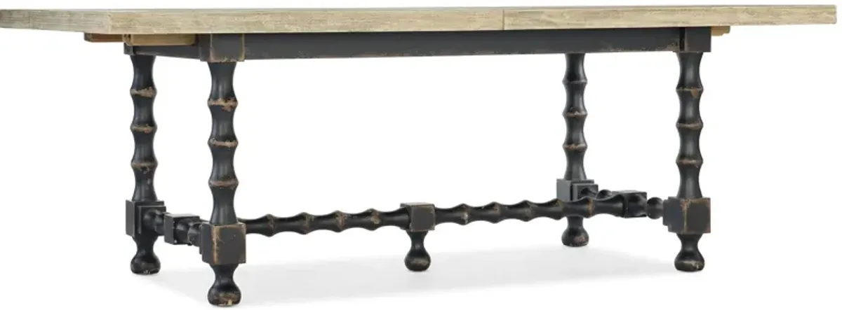 Ciao Bella 84in Rectangular Trestle Dining Table with Two Leaves in Black by Hooker Furniture