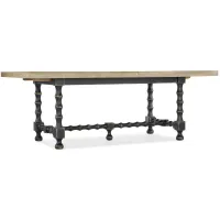 Ciao Bella 84in Rectangular Trestle Dining Table with Two Leaves in Black by Hooker Furniture