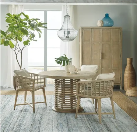 Surfrider 48in Round Rattan Dining Table in Driftwood by Hooker Furniture