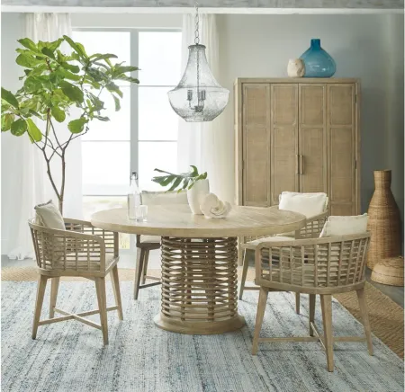 Surfrider 60in Round Rattan Dining Table in Driftwood by Hooker Furniture