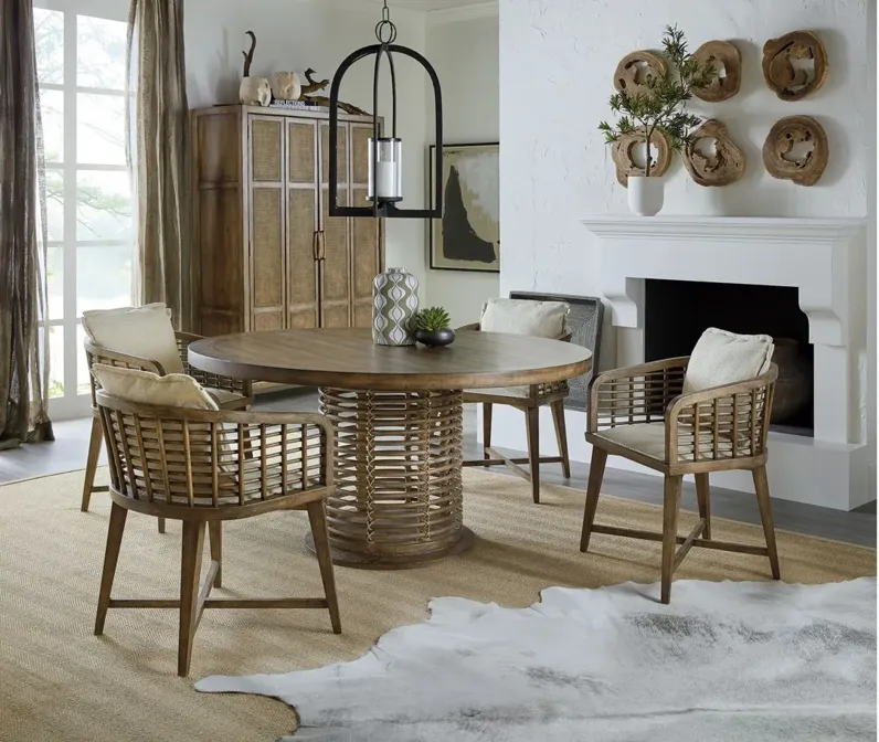 Surfrider 60in Round Rattan Dining Table in Cliffside by Hooker Furniture