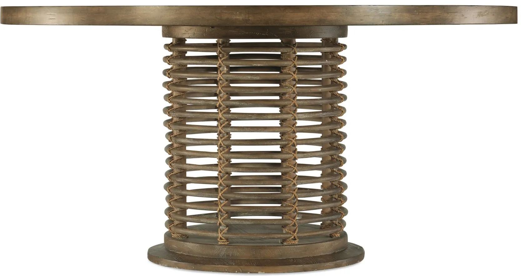 Surfrider 60in Round Rattan Dining Table in Cliffside by Hooker Furniture