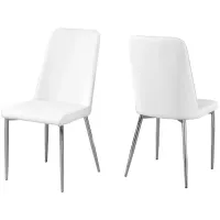 Monarch Cushioned Dining Chair- Set of 2 in White by Monarch Specialties