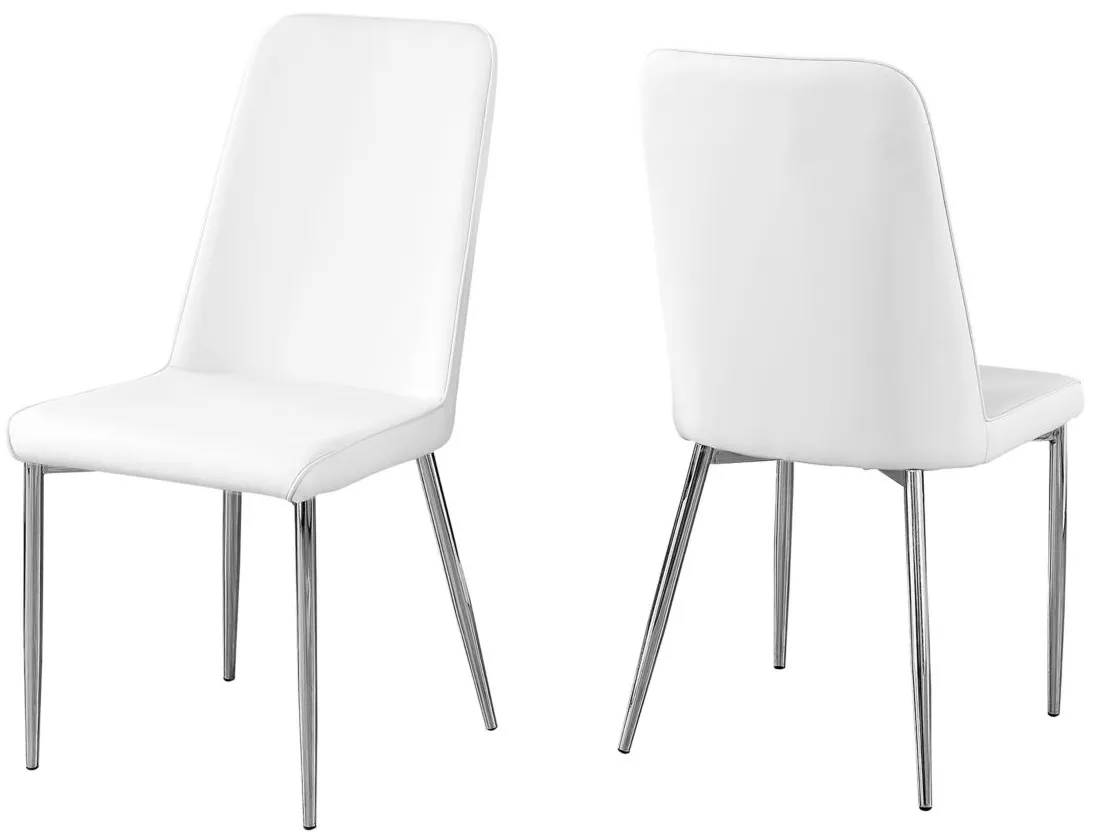 Monarch Cushioned Dining Chair- Set of 2 in White by Monarch Specialties