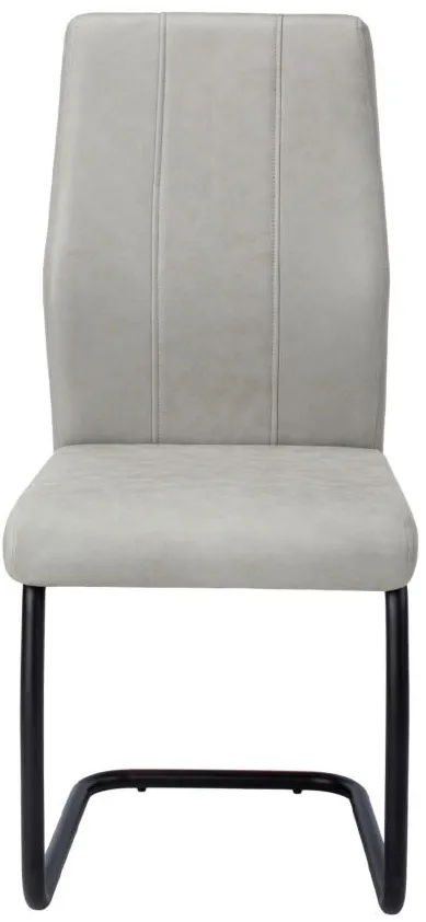 Monarch Faux Suede Dining Chair- Set of 2 in Grey by Monarch Specialties