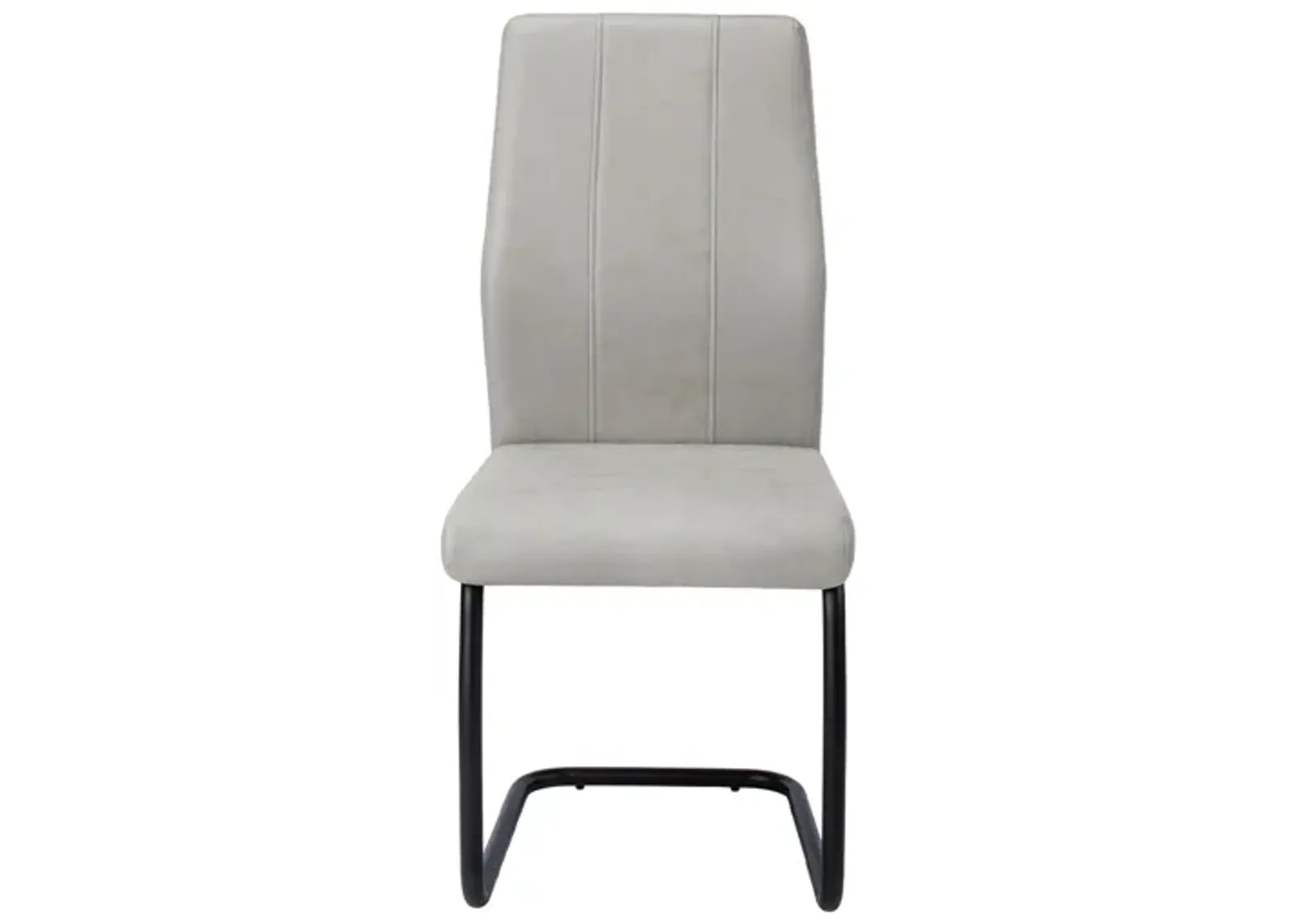 Monarch Faux Suede Dining Chair- Set of 2 in Grey by Monarch Specialties