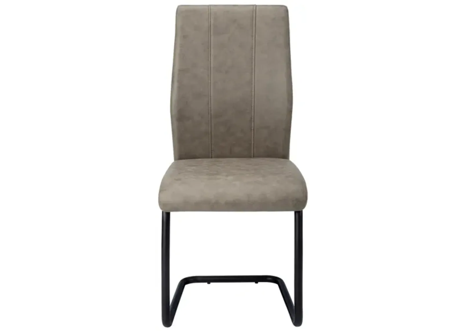 Monarch Faux Suede Dining Chair- Set of 2 in Taupe by Monarch Specialties