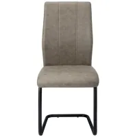Monarch Faux Suede Dining Chair- Set of 2 in Taupe by Monarch Specialties