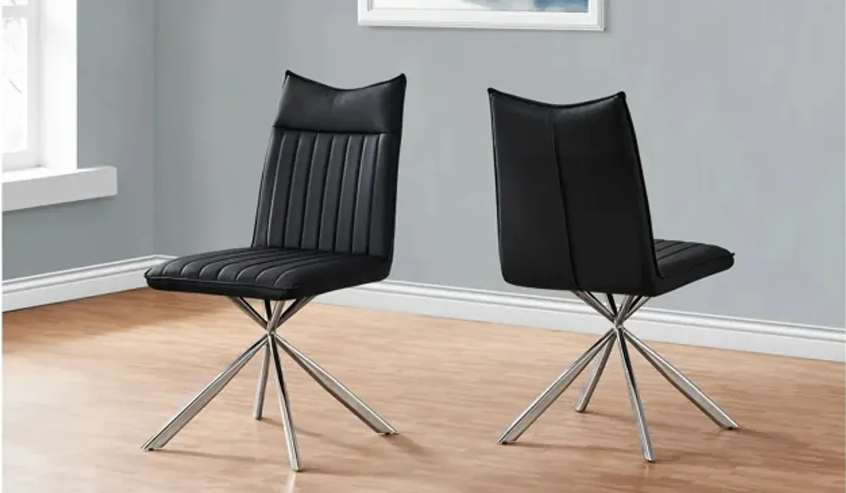 Monarch Chrome Starburst Dining Chair - Set Of 2