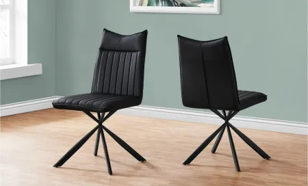 Monarch Starburst Dining Chair - Set Of 2 in Black by Monarch Specialties