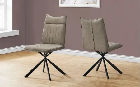 Monarch Starburst Dining Chair - Set Of 2 in Taupe by Monarch Specialties
