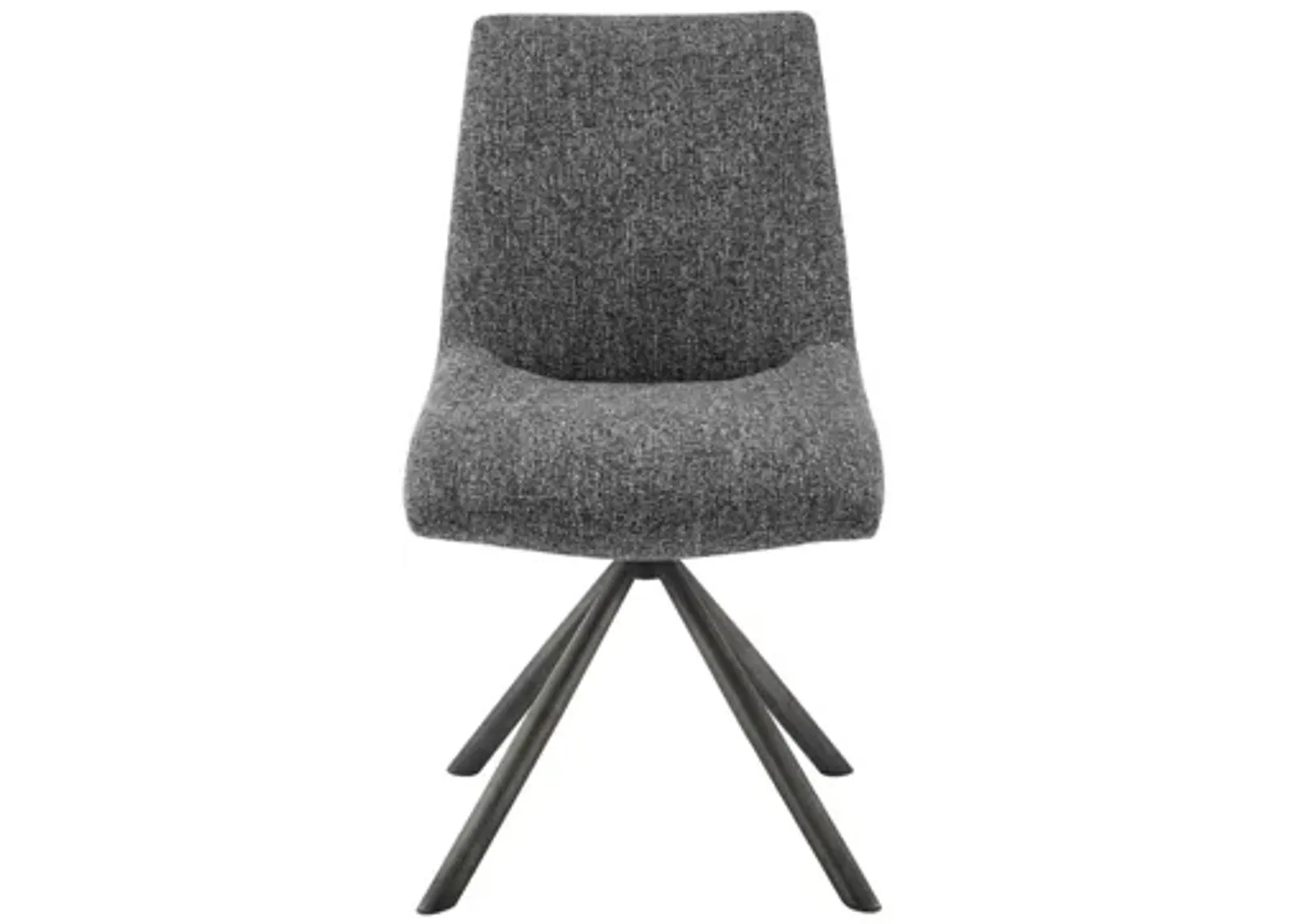 Viona Fabric Swivel Dining Side Chair (Set of 2) in Blazer Dark Gray by New Pacific Direct