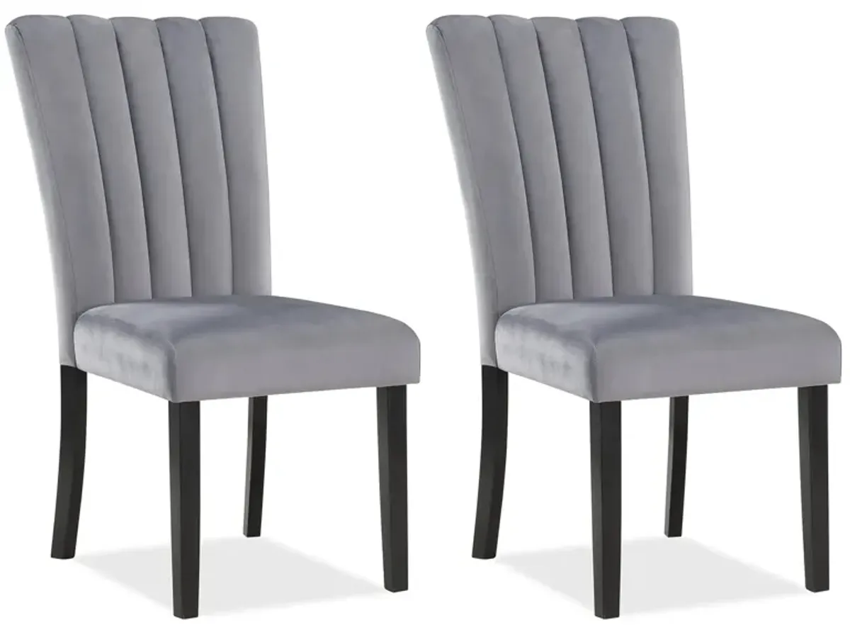 Pascal Side Chairs -Set of 2 in Black/Gray by Crown Mark