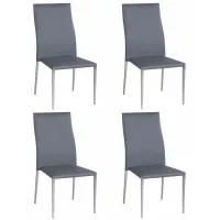 Elsa Dining Chair - Set of 4 in Gray by Chintaly Imports