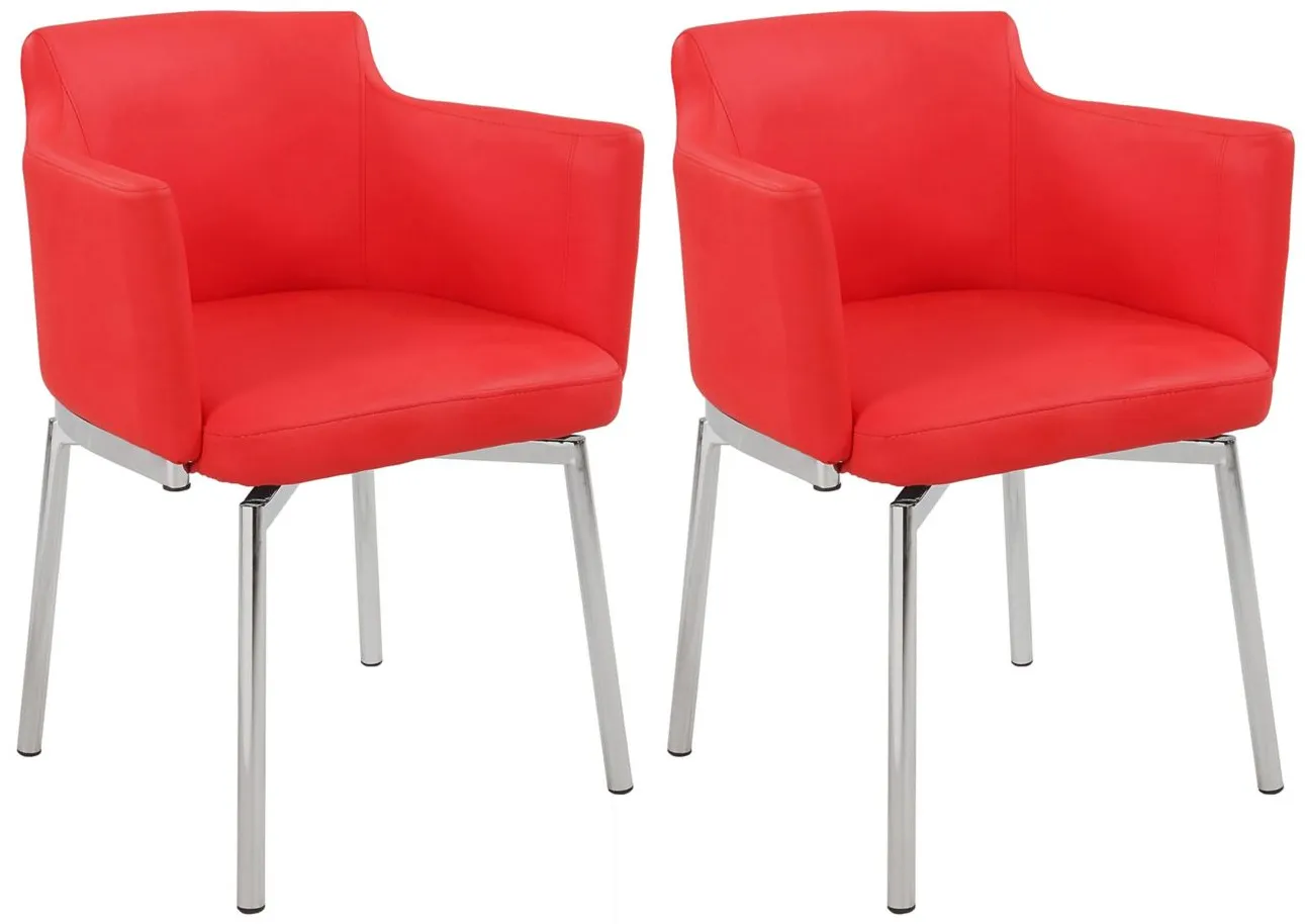 Dusty Dining Chair - Set of 2 in Red by Chintaly Imports