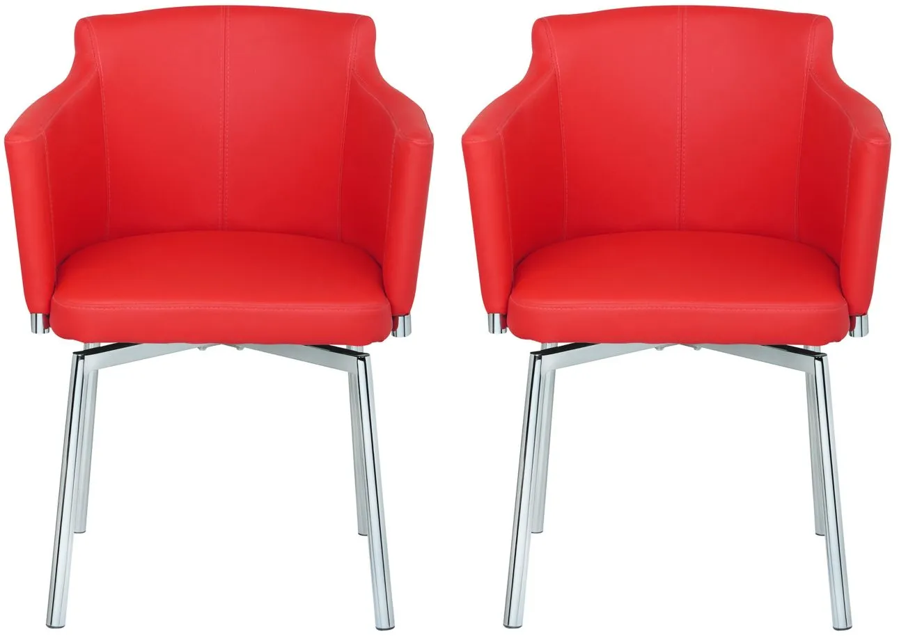 Dusty Dining Chair - Set of 2 in Red by Chintaly Imports