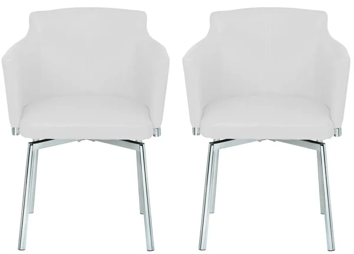 Dusty Dining Chair - Set of 2 in White by Chintaly Imports