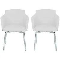 Dusty Dining Chair - Set of 2 in White by Chintaly Imports