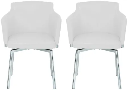Dusty Dining Chair - Set of 2 in White by Chintaly Imports