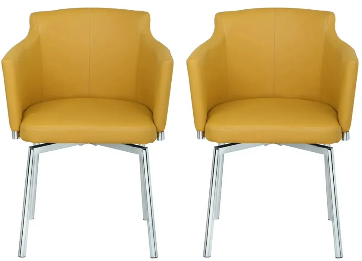 Dusty Dining Chair - Set of 2 in Yellow by Chintaly Imports