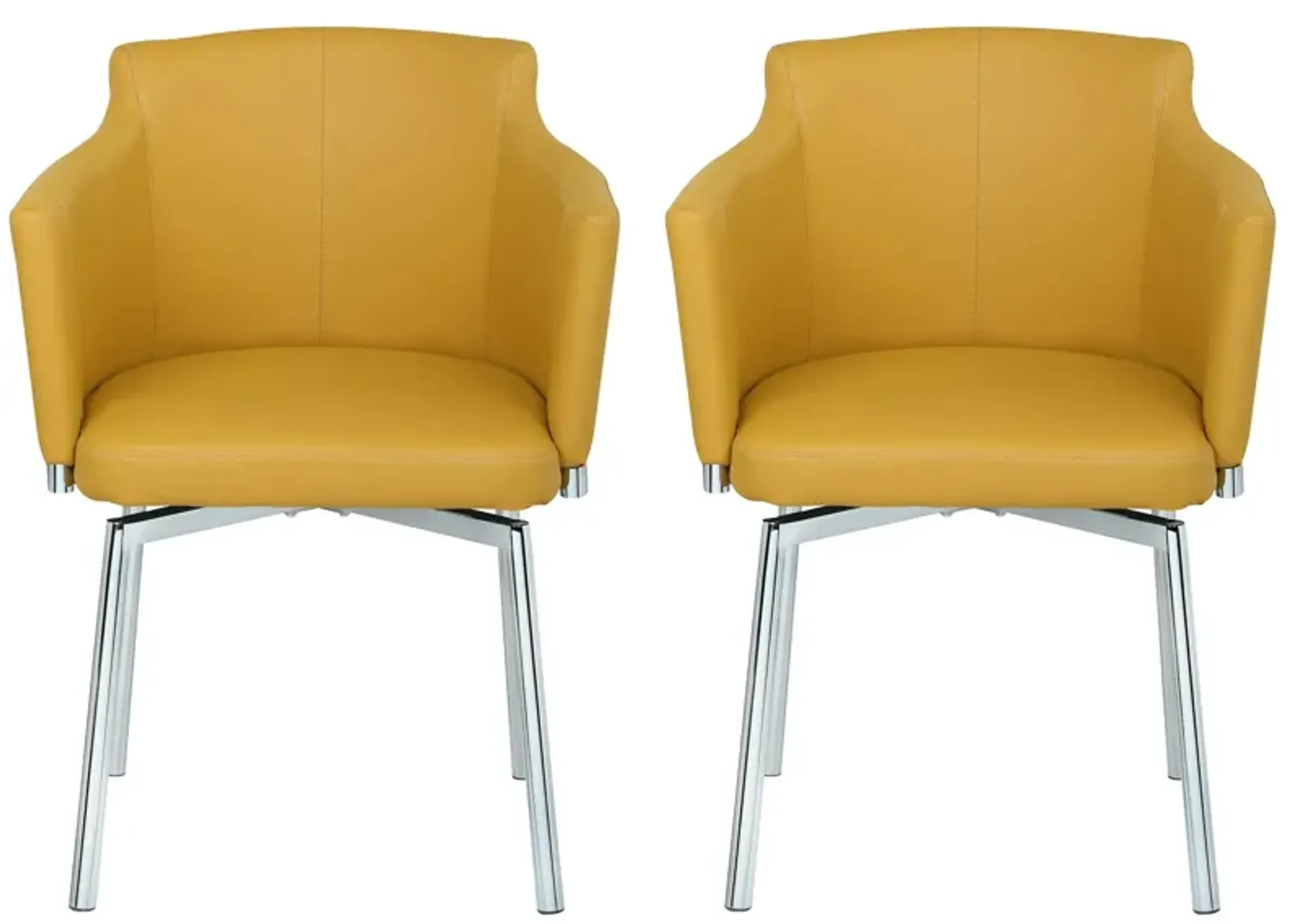 Dusty Dining Chair - Set of 2 in Yellow by Chintaly Imports