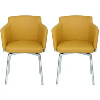 Dusty Dining Chair - Set of 2 in Yellow by Chintaly Imports