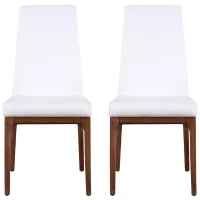 Sombra Dining Chair -Set of 2 in Walnut and White by Chintaly Imports