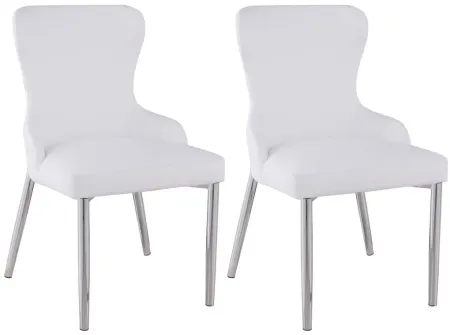 Evelyn Dining Chair - Set of 2 in White by Chintaly Imports